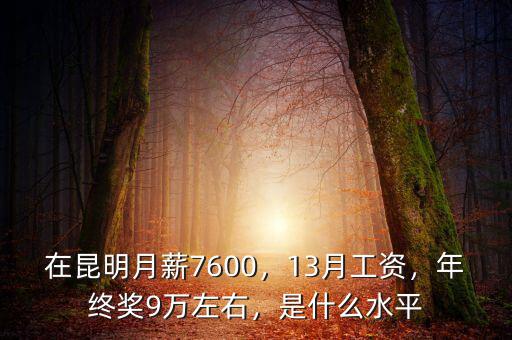 在昆明月薪7600，13月工資，年終獎9萬左右，是什么水平