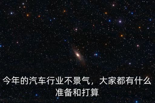 今年的汽車行業(yè)不景氣，大家都有什么準備和打算