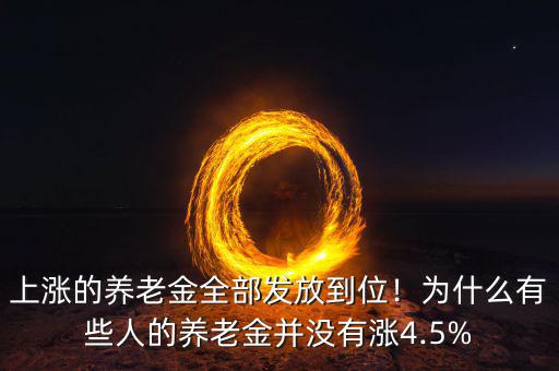 上漲的養(yǎng)老金全部發(fā)放到位！為什么有些人的養(yǎng)老金并沒(méi)有漲4.5%