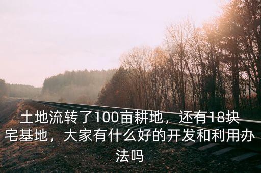 土地流轉(zhuǎn)了100畝耕地，還有18塊宅基地，大家有什么好的開(kāi)發(fā)和利用辦法嗎