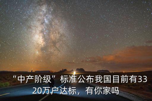 中國有多少中產階級,中產階級標準公布