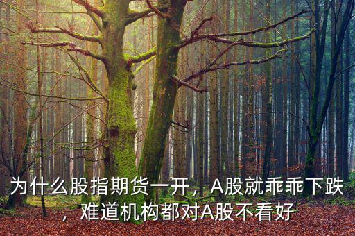 為什么股指期貨一開(kāi)，A股就乖乖下跌，難道機(jī)構(gòu)都對(duì)A股不看好