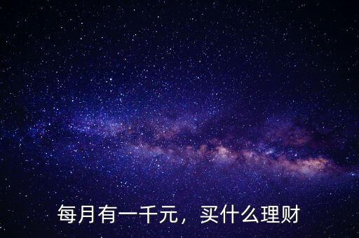 每月有一千元，買什么理財(cái)