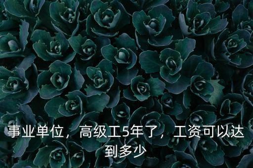 事業(yè)單位，高級(jí)工5年了，工資可以達(dá)到多少