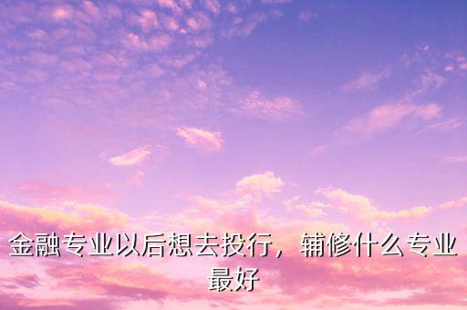 金融專業(yè)以后想去投行，輔修什么專業(yè)最好