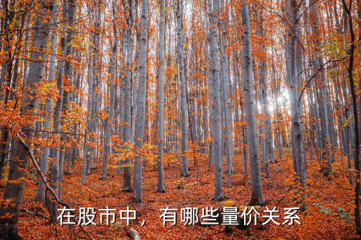 在股市中，有哪些量價關系