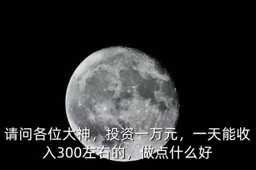請問各位大神，投資一萬元，一天能收入300左右的，做點什么好