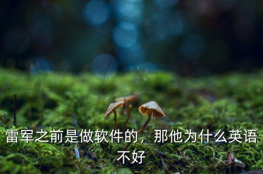 雷軍之前是做軟件的，那他為什么英語(yǔ)不好