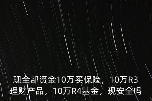 現(xiàn)全部資金10萬(wàn)買保險(xiǎn)，10萬(wàn)R3理財(cái)產(chǎn)品，10萬(wàn)R4基金，現(xiàn)安全嗎
