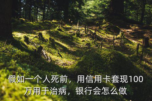 假如一個(gè)人死前，用信用卡套現(xiàn)100萬用于治病，銀行會怎么做