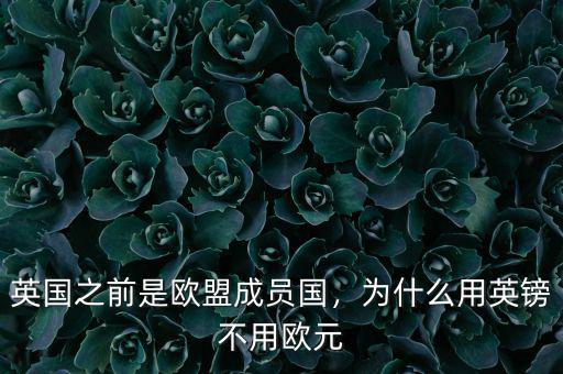 英國之前是歐盟成員國，為什么用英鎊不用歐元