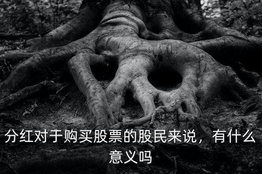 分紅對(duì)于購買股票的股民來說，有什么意義嗎