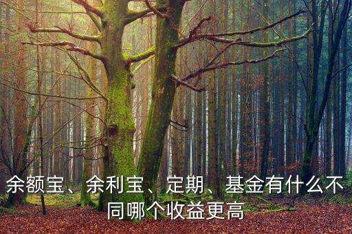 余額寶、余利寶、定期、基金有什么不同哪個(gè)收益更高