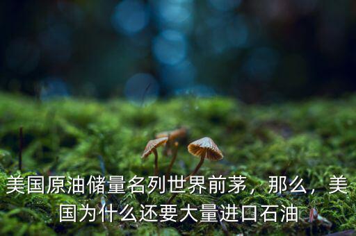 美國原油儲量名列世界前茅，那么，美國為什么還要大量進口石油