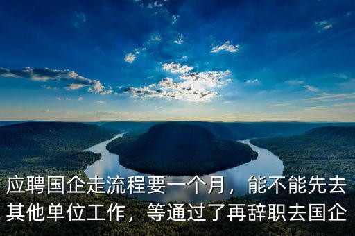 應(yīng)聘國(guó)企走流程要一個(gè)月，能不能先去其他單位工作，等通過(guò)了再辭職去國(guó)企