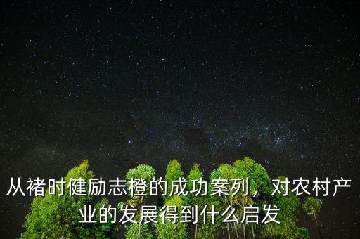 從褚時(shí)健勵(lì)志橙的成功案列，對(duì)農(nóng)村產(chǎn)業(yè)的發(fā)展得到什么啟發(fā)