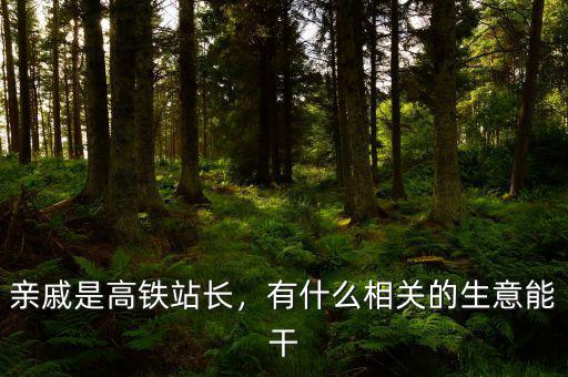 親戚是高鐵站長，有什么相關的生意能干