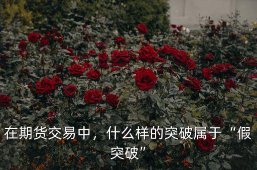 在期貨交易中，什么樣的突破屬于“假突破”