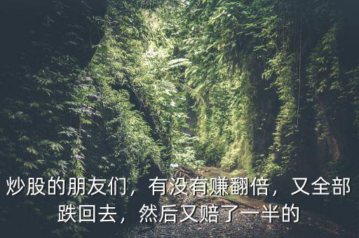 炒股的朋友們，有沒(méi)有賺翻倍，又全部跌回去，然后又賠了一半的