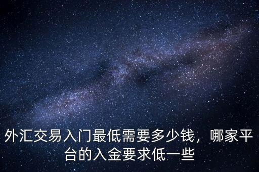 外匯交易入門最低需要多少錢，哪家平臺的入金要求低一些