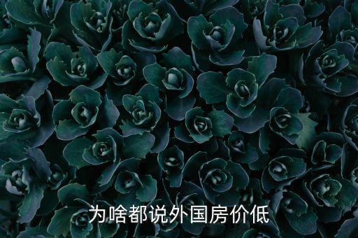 為啥都說外國(guó)房?jī)r(jià)低