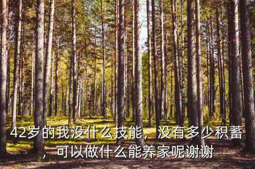 42歲的我沒什么技能，沒有多少積蓄，可以做什么能養(yǎng)家呢謝謝
