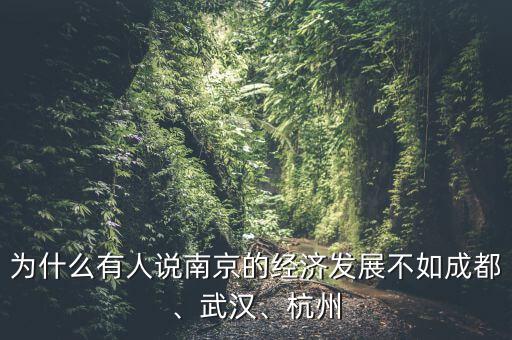 為什么有人說南京的經(jīng)濟發(fā)展不如成都、武漢、杭州