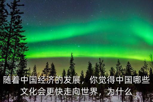 隨著中國經(jīng)濟的發(fā)展，你覺得中國哪些文化會更快走向世界，為什么