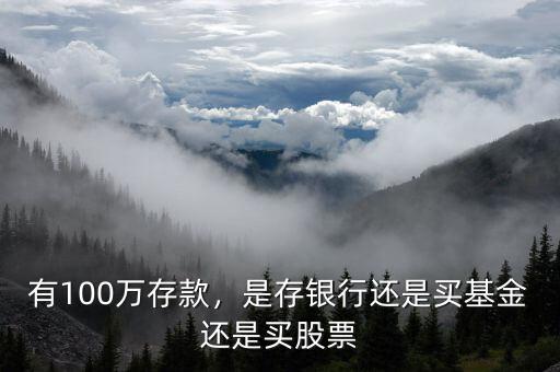 有100萬存款，是存銀行還是買基金還是買股票