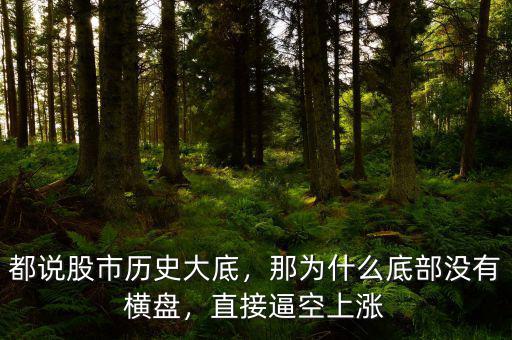 都說股市歷史大底，那為什么底部沒有橫盤，直接逼空上漲