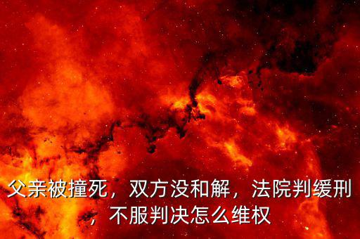 父親被撞死，雙方?jīng)]和解，法院判緩刑，不服判決怎么維權(quán)