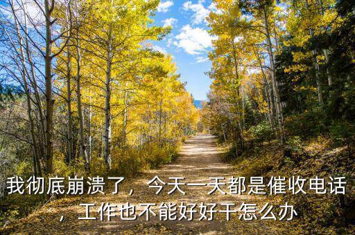 我徹底崩潰了，今天一天都是催收電話，工作也不能好好干怎么辦