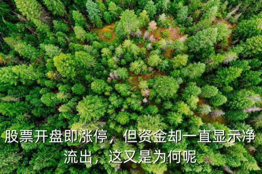 股票開盤即漲停，但資金卻一直顯示凈流出，這又是為何呢