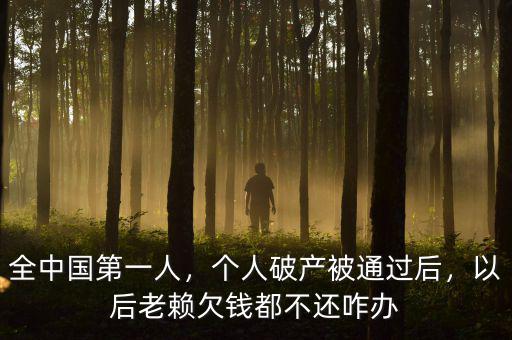 全中國第一人，個(gè)人破產(chǎn)被通過后，以后老賴欠錢都不還咋辦