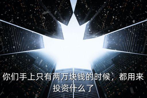 你們手上只有兩萬塊錢的時候，都用來投資什么了