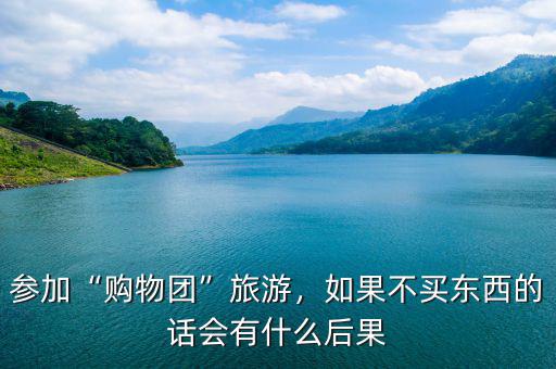 參加“購物團”旅游，如果不買東西的話會有什么后果