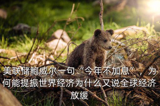 美聯(lián)儲鮑威爾一句“今年不加息”，為何能提振世界經(jīng)濟(jì)為什么又說全球經(jīng)濟(jì)放緩
