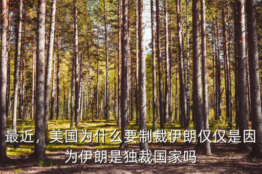 最近，美國為什么要制裁伊朗僅僅是因?yàn)橐晾适仟?dú)裁國家嗎