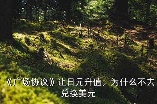 《廣場(chǎng)協(xié)議》讓日元升值，為什么不去兌換美元