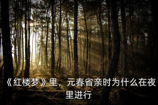 《紅樓夢》里，元春省親時為什么在夜里進(jìn)行