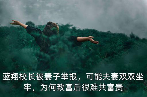 藍(lán)翔校長(zhǎng)被妻子舉報(bào)，可能夫妻雙雙坐牢，為何致富后很難共富貴