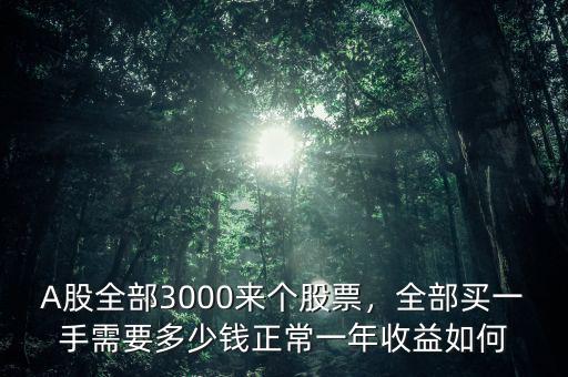 A股全部3000來個(gè)股票，全部買一手需要多少錢正常一年收益如何