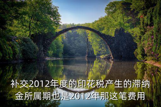 補(bǔ)交印花稅屬期是什么意思，補(bǔ)交2012年度的印花稅產(chǎn)生的滯納金所屬期也是2012年那這筆費(fèi)用