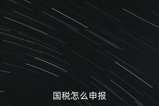 什么國稅局申報，國稅怎么申報