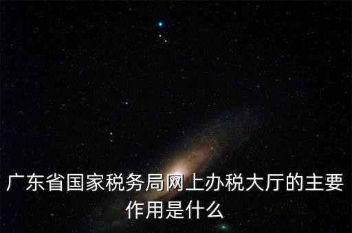 廣東省國家稅務(wù)局網(wǎng)上辦稅大廳的主要作用是什么