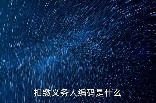 扣繳義務人編碼是什么