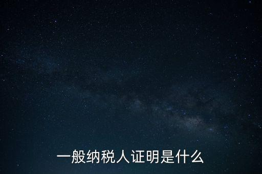 一般納稅人信息是什么，納稅人的基本信息是什么