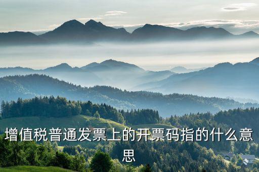 什么是發(fā)票稅控碼，增值稅普通發(fā)票上的開票碼指的什么意思