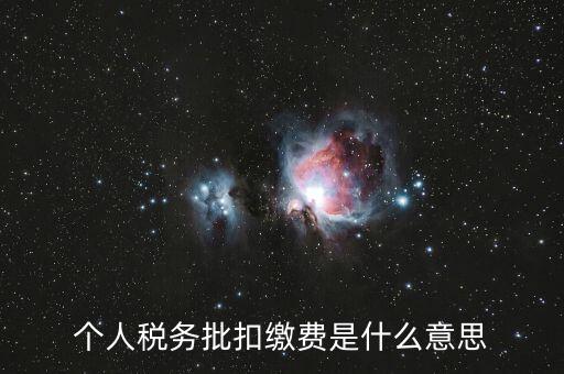 國稅批扣用戶什么意思，稅銀批扣是什么意思