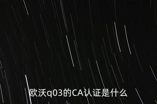 ca認證密碼是什么意思，歐沃q03的CA認證是什么